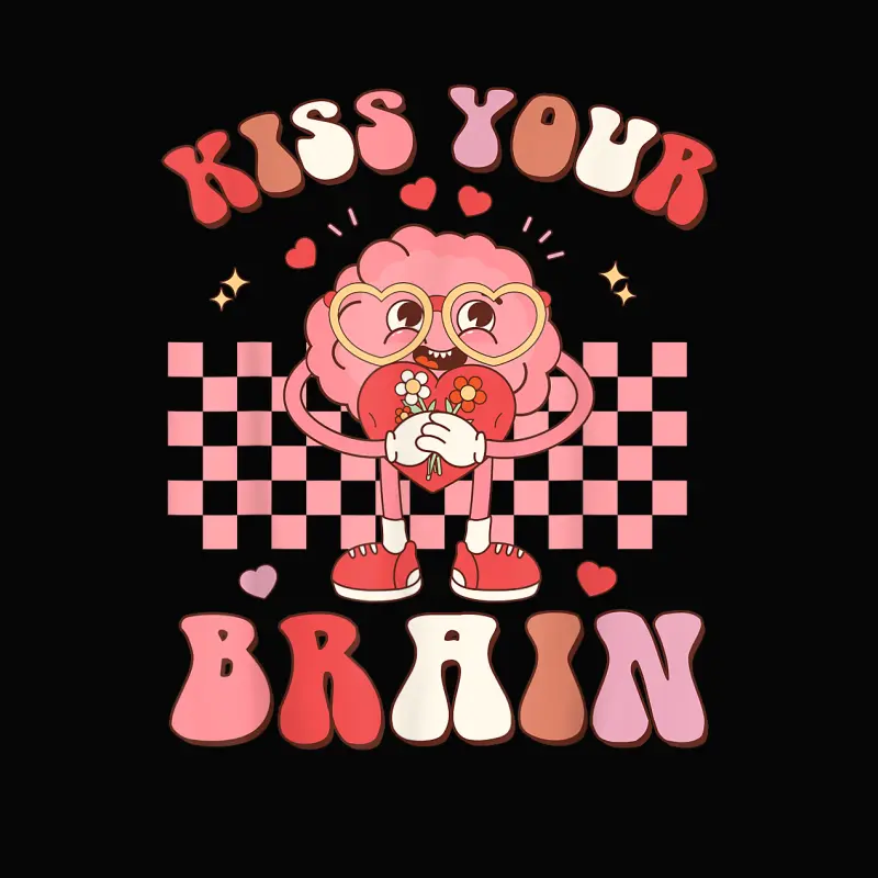 Kiss Your Brain Valentines Test Day Teacher Squad Kids Toddler Staple T-Shirt