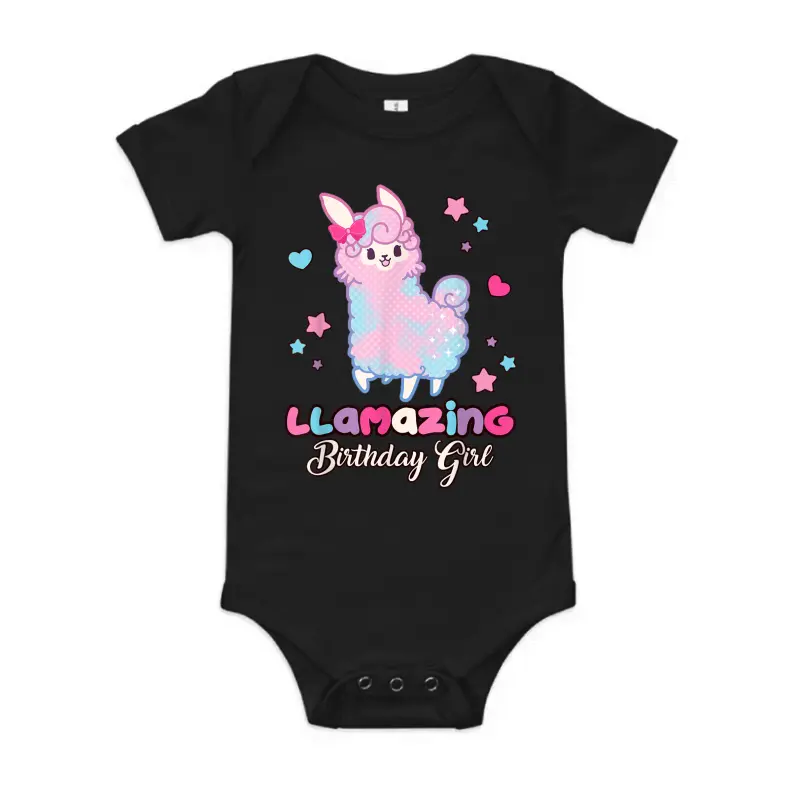 Llama Birthday Girl Llamazing Birthday Alpaca Llama Girl Baby Onesie