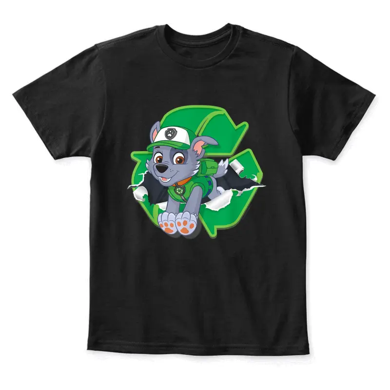 Paw Patrol Rocky Torn Badge Youth Staple T-Shirt