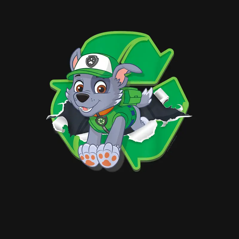 Paw Patrol Rocky Torn Badge Youth Staple T-Shirt