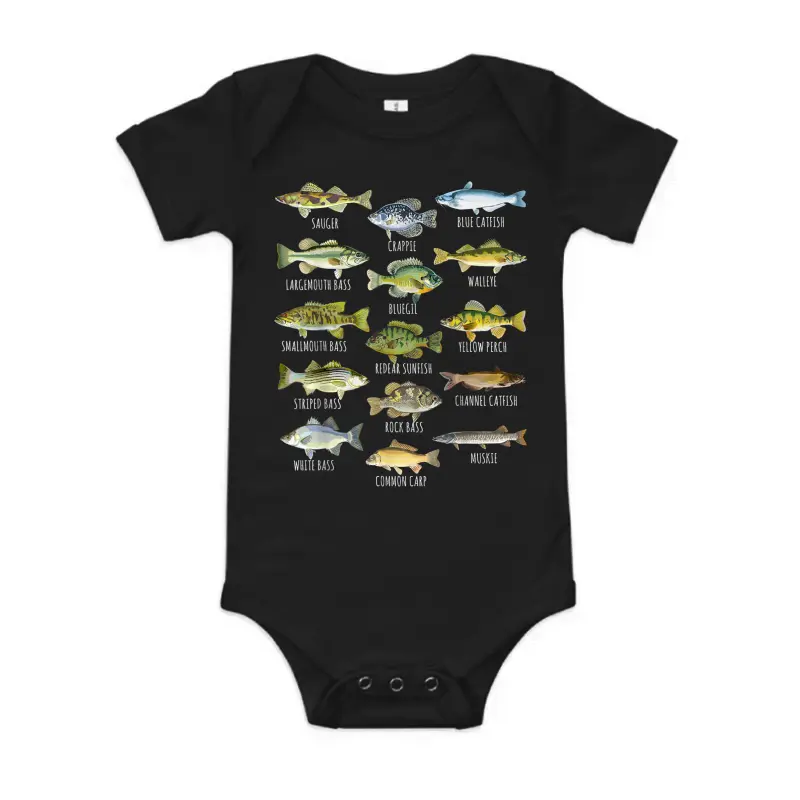 Fish Species Biology Types Of Freshwater Fish Fishing Baby Onesie