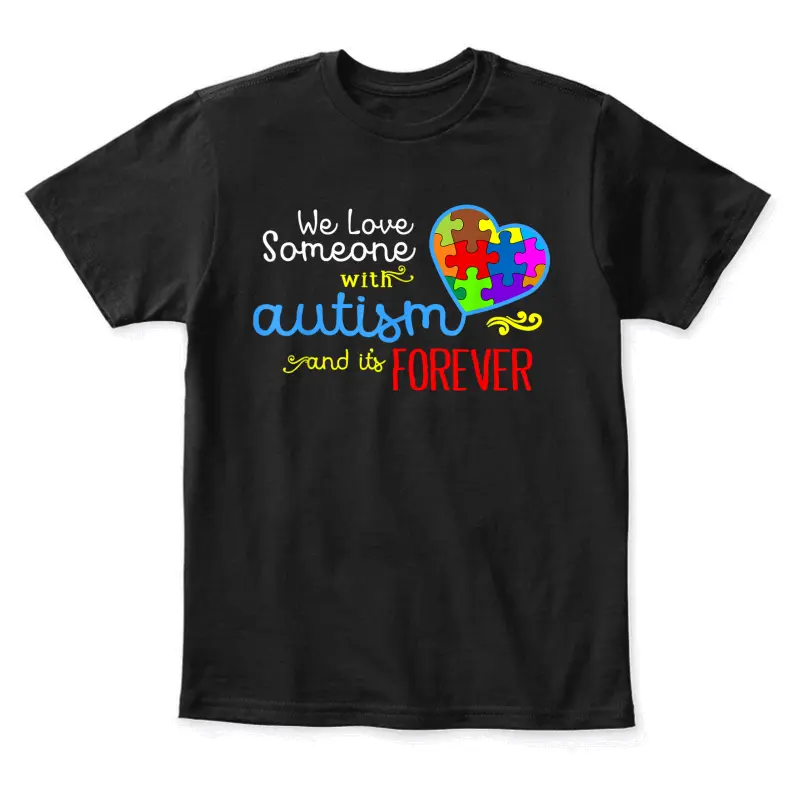 Autism Awareness Shirt - Love Forever Family Autism Youth Staple T-Shirt