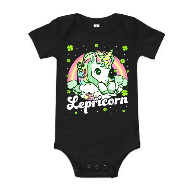 Lepricorn Rainbow St Patricks Day Unicorn Girls Kids Teacher Baby Onesie