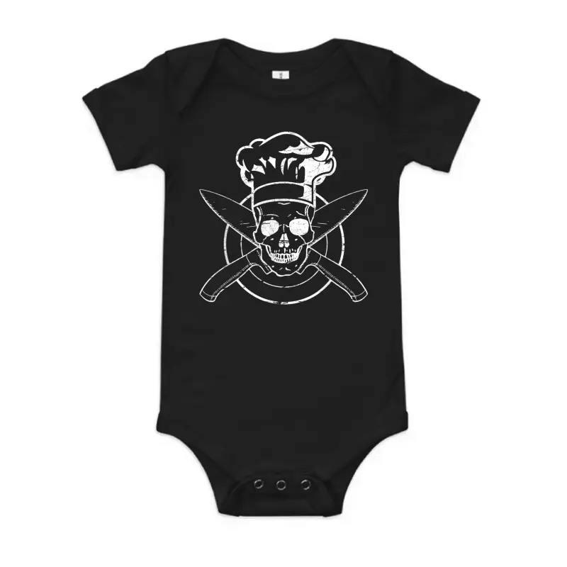 Chef Shirt Skull Chef's Hat Cooking Bbq Grilling Tee Gift Baby Onesie