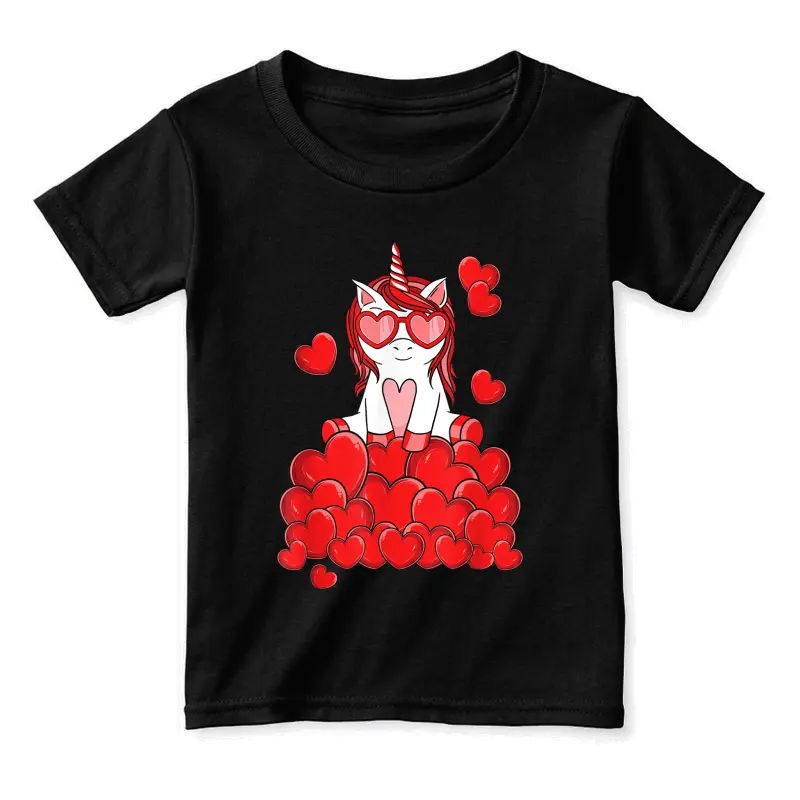 Cute Unicorn Lover Valentines Day Heart Toddler Staple T-Shirt