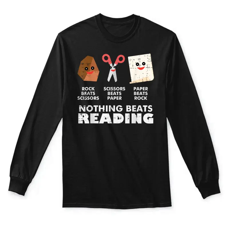 Nothing Beats Reading Book Librarian Across America Kids Unisex Long Sleeve T-Shirt