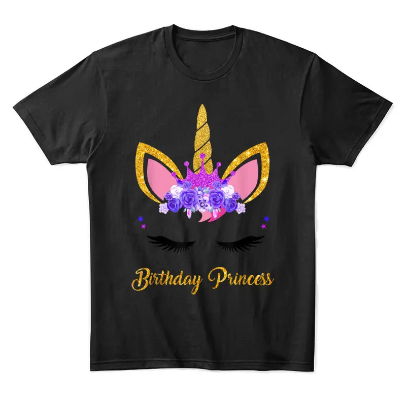 Unicorn Birthday Princess Shirt Unicorn Girl Birthday Party Unisex Staple T-Shirt