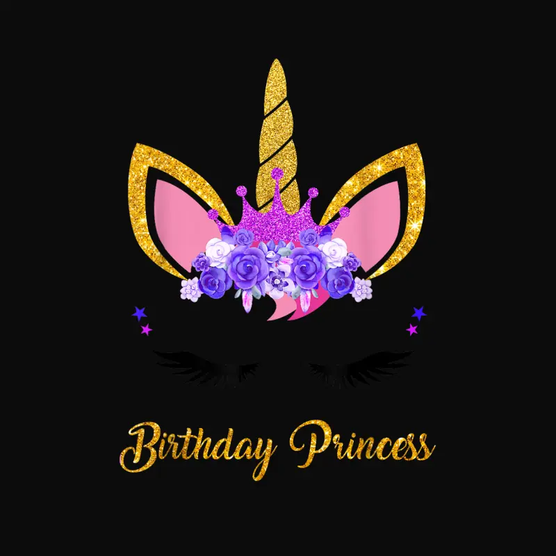 Unicorn Birthday Princess Shirt Unicorn Girl Birthday Party Unisex Staple T-Shirt