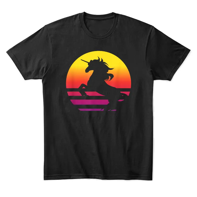 Unicorn Retro Style Vintage Unisex Staple T-Shirt