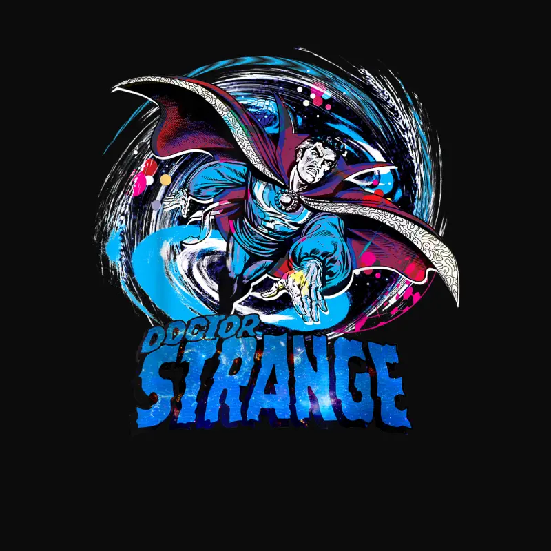 Marvel Doctor Strange Classic Retro Magic Warp Logo Unisex Staple T-Shirt