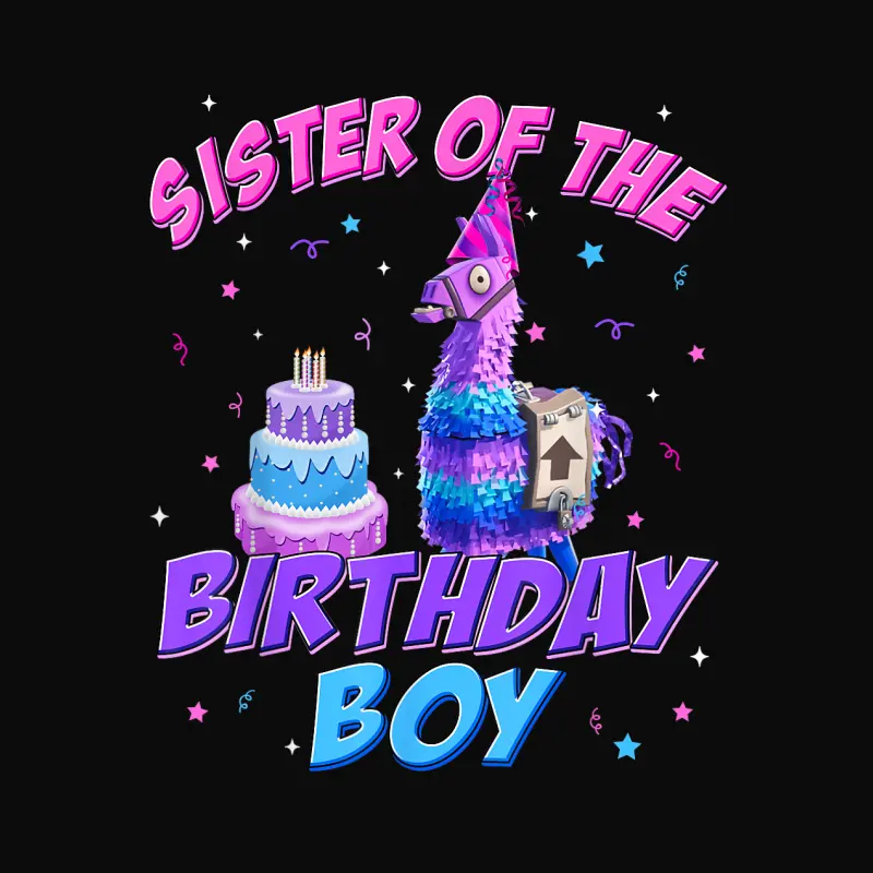 Sister Of The Birthday Boy Llama Family Party Decorations Unisex Staple T-Shirt
