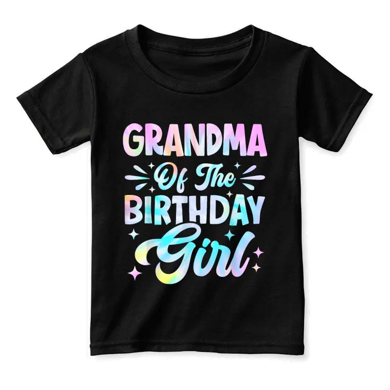 Grandma Of The Birthday Girl Shirt Tie Dye Party Family Toddler Staple T-Shirt