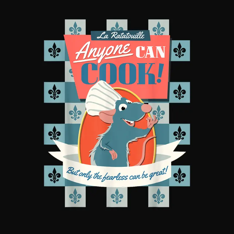 Disney Pixar Ratatouille Remy Anyone Can Cook Poster Unisex Staple T-Shirt