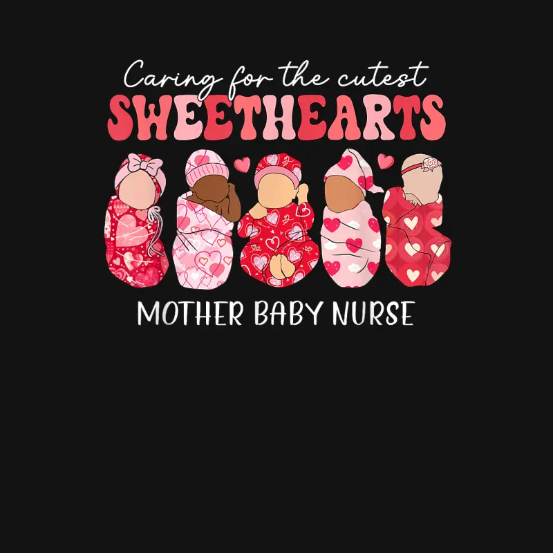 Caring For Cutest Sweethearts Mother Baby Nurse Valentine's Youth Staple T-Shirt