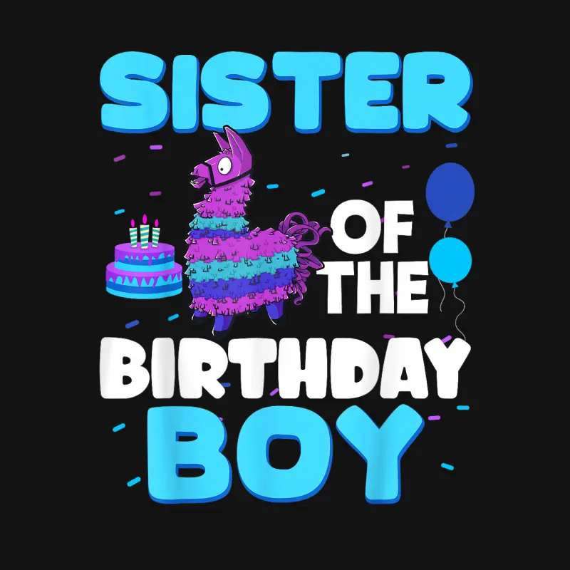 Sister Of The Birthday Boy Llama Family Party Decorations Unisex Long Sleeve T-Shirt