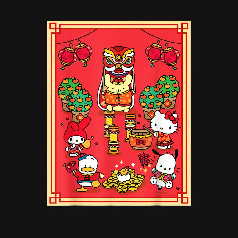 Hello Kitty And Friends Happy Lunar New Year Youth Staple T-Shirt