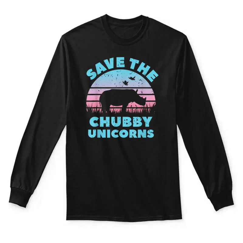Save The Chubby Unicorns Unisex Long Sleeve T-Shirt