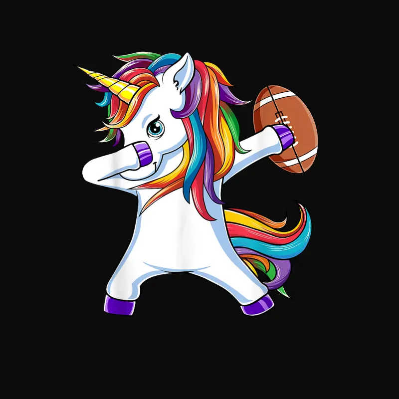Funny Dabbing Unicorn American Football Gift For Girls Women Unisex Staple T-Shirt