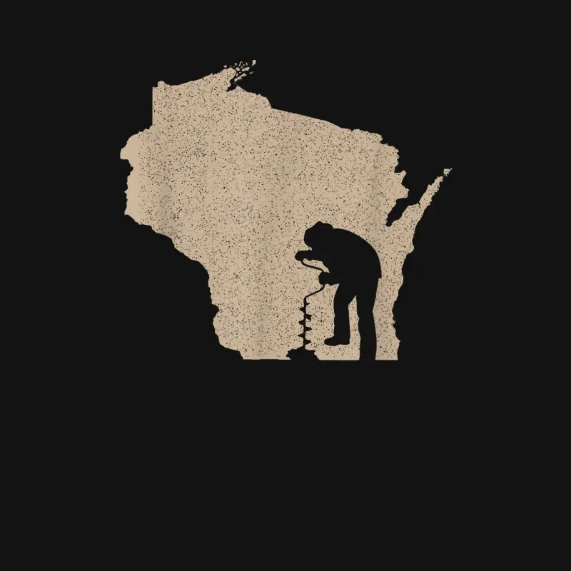 Vintage Ice Fishing Shirt - Wisconsin Ice Fishing Tshirts Youth Staple T-Shirt