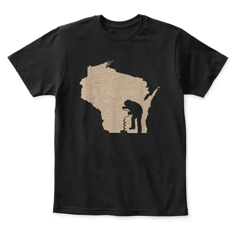 Vintage Ice Fishing Shirt - Wisconsin Ice Fishing Tshirts Youth Staple T-Shirt