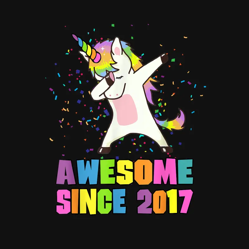 Awesome Since 2017 Unicorn Baby Onesie