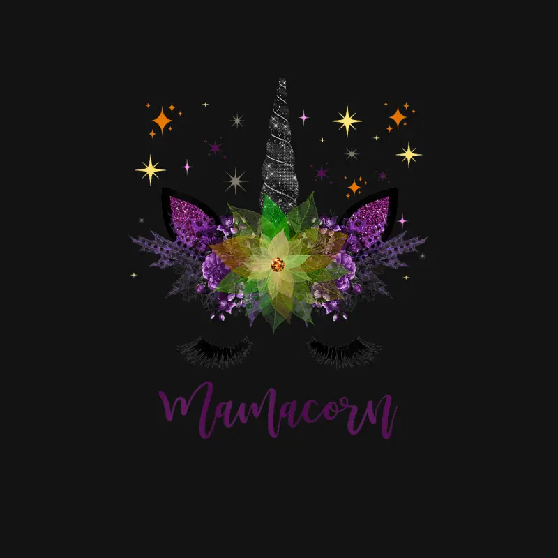 Mamacorn Mom Adult Unicorn Face Mother's Day Women Birthday Youth Staple T-Shirt