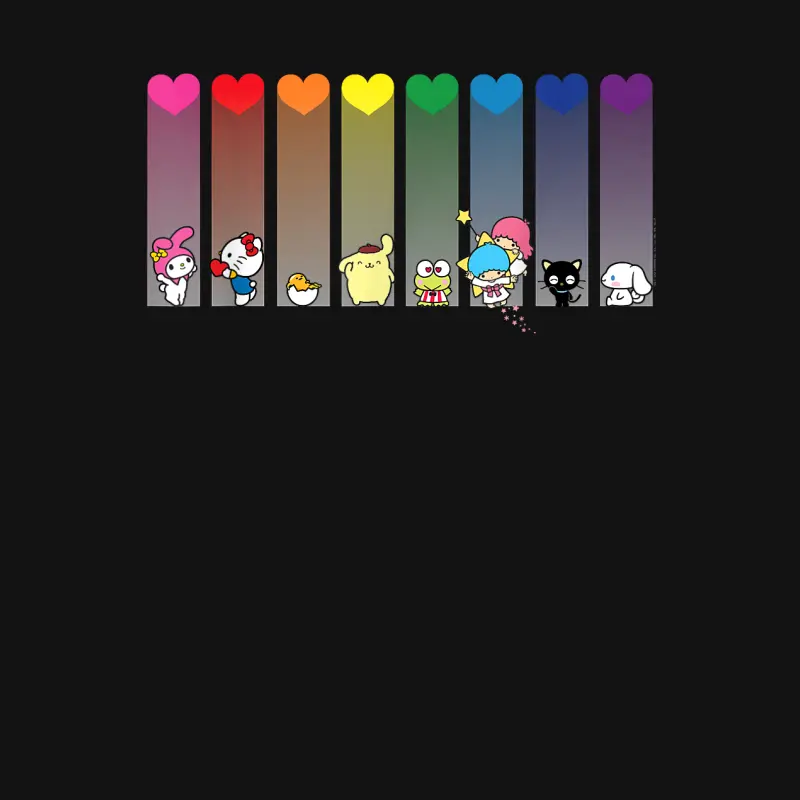 Hello Kitty And Friends Sanrio Rainbow Youth Staple T-Shirt