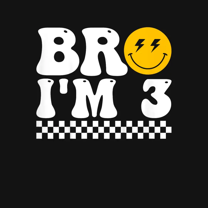 Bro I’m 3 Groovy 3Rd Birthday 3 Year Old Birthday Unisex Long Sleeve T-Shirt