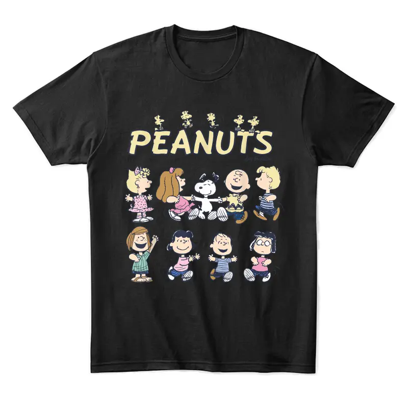 Peanuts Snoopy And Friends Dancing,Short Sleeve Unisex Staple T-Shirt