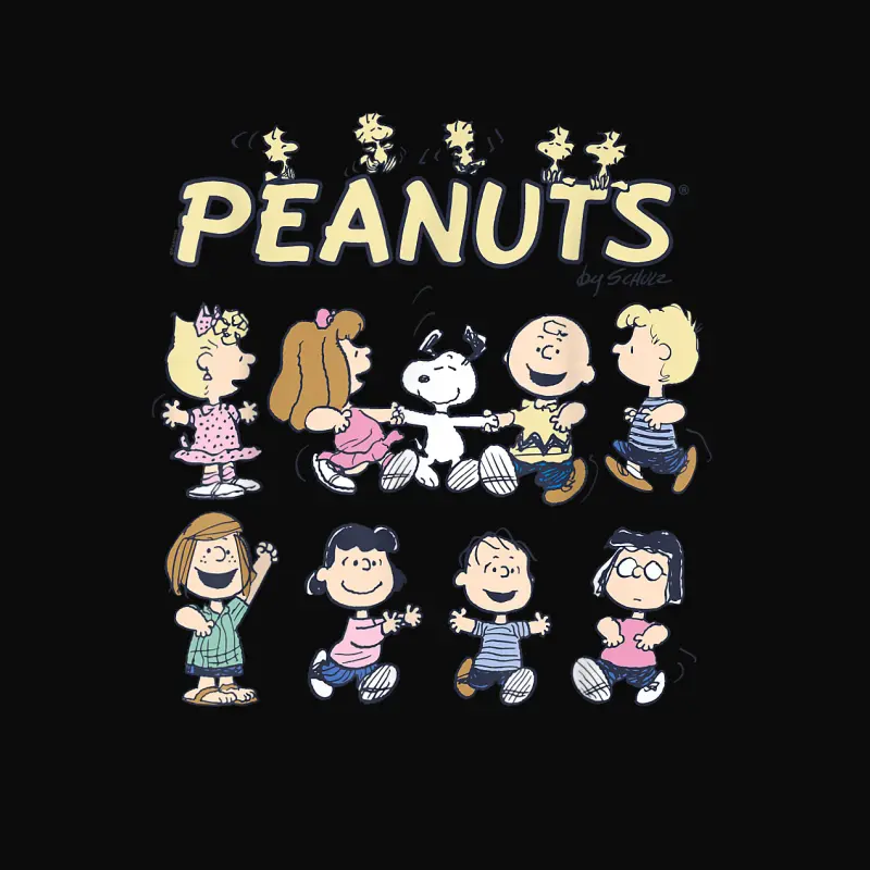 Peanuts Snoopy And Friends Dancing,Short Sleeve Unisex Staple T-Shirt