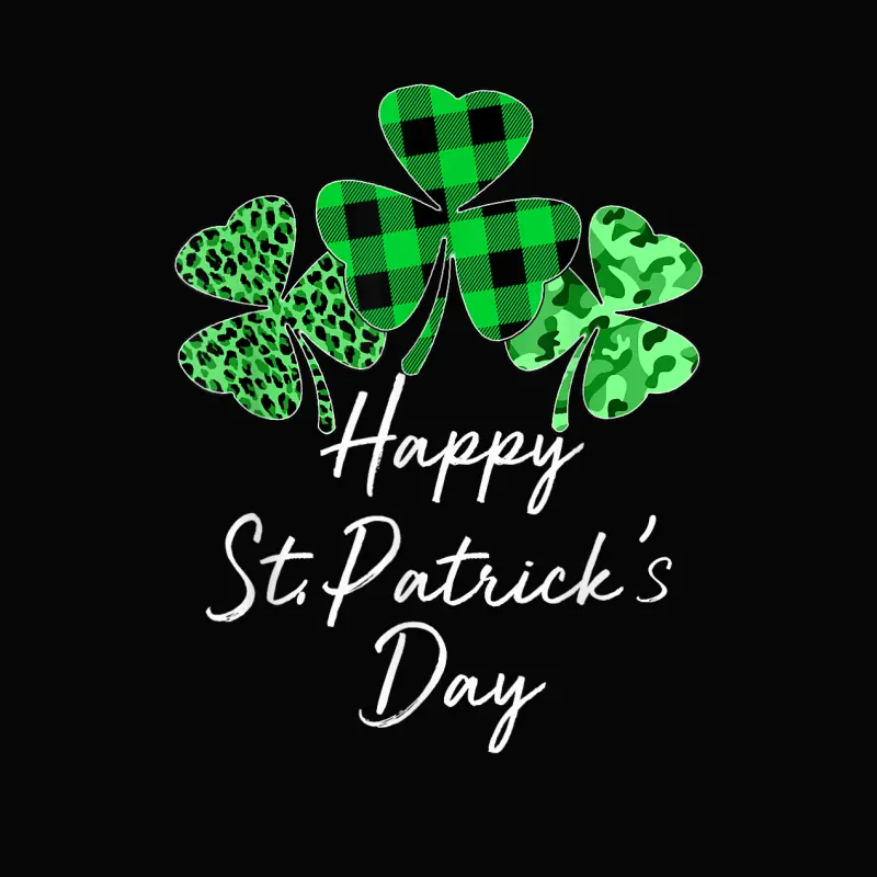 Plaid Shamrock Leopard Camouflage Happy St Patricks Day Toddler Staple T-Shirt