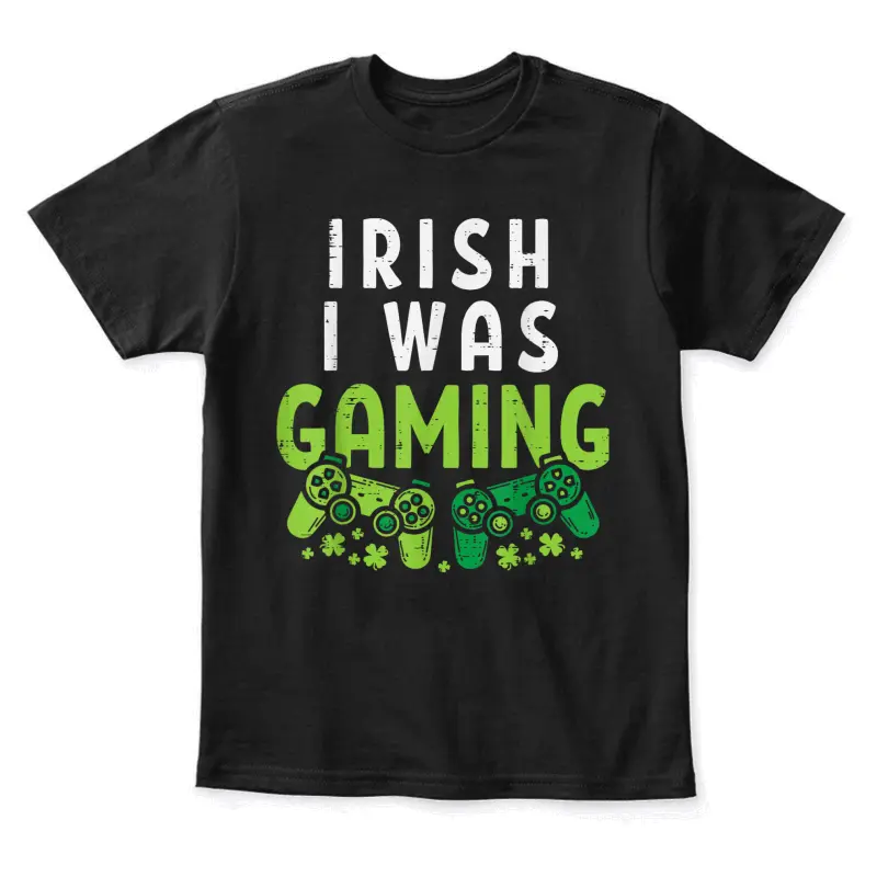 Irish I Was Gaming Funny St Patricks Day Gamer Boys Men Gift Youth Staple T-Shirt