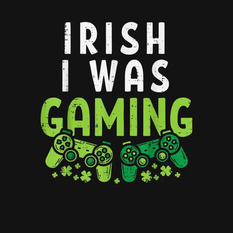 Irish I Was Gaming Funny St Patricks Day Gamer Boys Men Gift Youth Staple T-Shirt