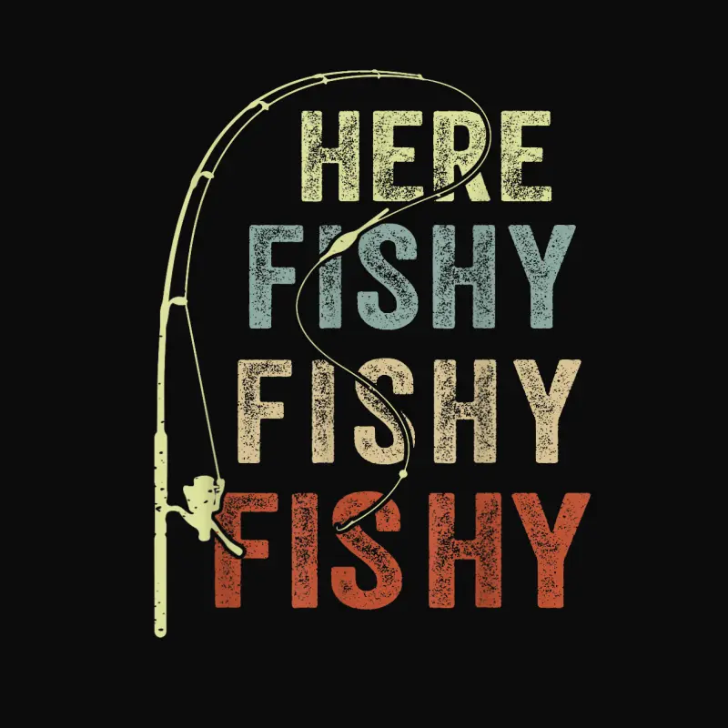 Funny Here-Fishy Men Women Boy Toddler Bass Step Dad Fishing Unisex Staple T-Shirt