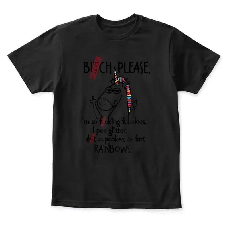 Bitch Please Rainbow Funny Unicorn Unisex Youth Staple T-Shirt