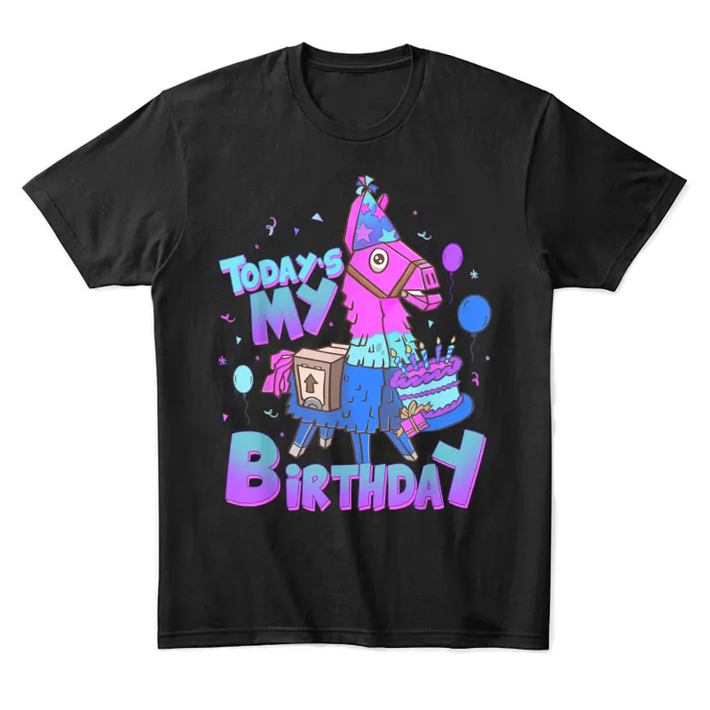 Todays My Birthday Llama Birthday Boy Kids Youth Llama Decor Unisex Staple T-Shirt