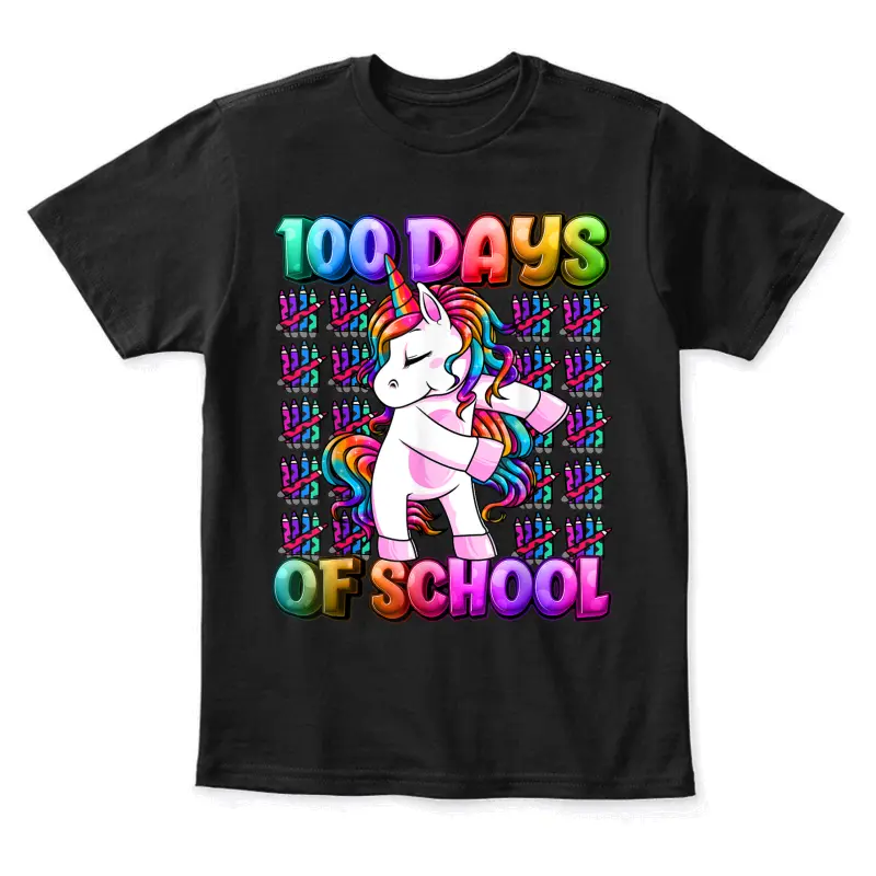 100 Days Of School Unicorn 100 Days Smarter 100Th Day Youth Staple T-Shirt