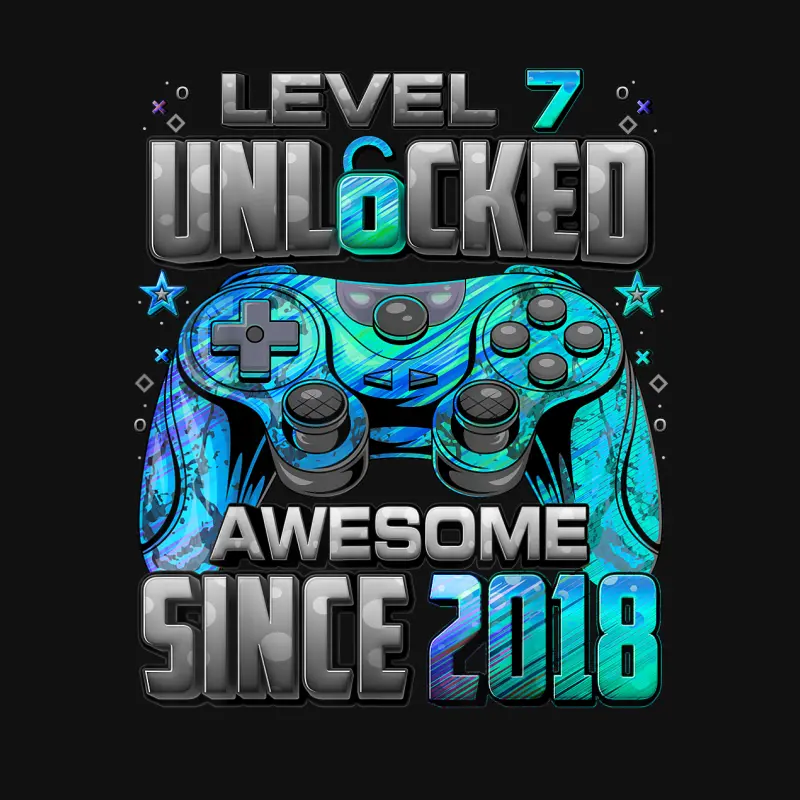 Level 7 Unlocked Awesome Since 2018 7Th Birthday Gaming Baby Onesie