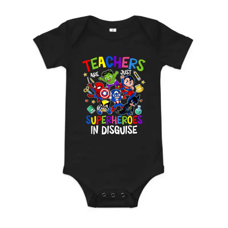 Funny Teachers Are Superheroes Back To School Gifts Baby Onesie