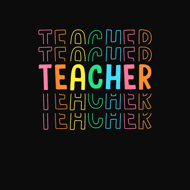 Retro Teacher Colorful Elementary School Teachers Women Unisex Staple T-Shirt