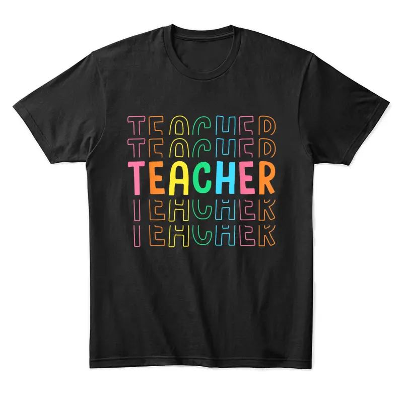 Retro Teacher Colorful Elementary School Teachers Women Unisex Staple T-Shirt