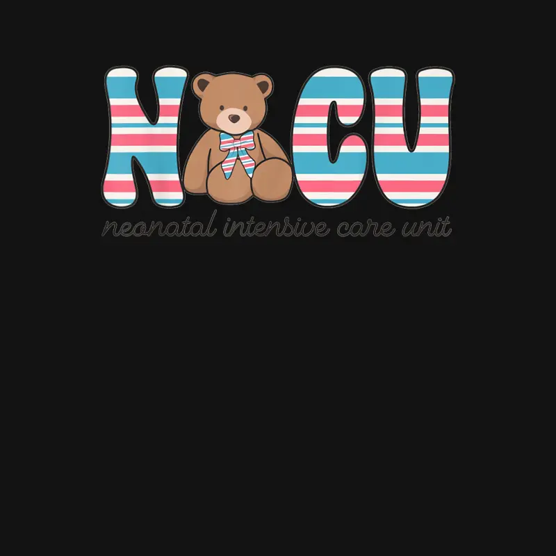 Neonatal Intensive Care Unit Bear Blanket Stripes Nicu Nurse Youth Staple T-Shirt