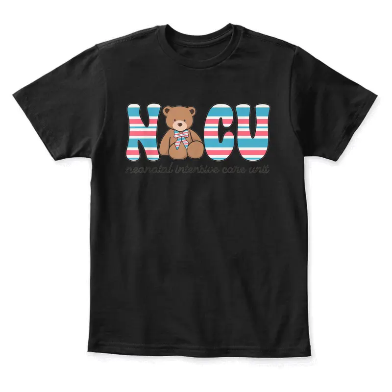 Neonatal Intensive Care Unit Bear Blanket Stripes Nicu Nurse Youth Staple T-Shirt