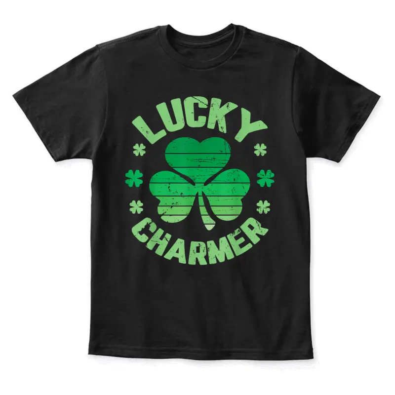 Lucky Charmer Boys Kids Girl Funny St. Patrick's Day Youth Staple T-Shirt