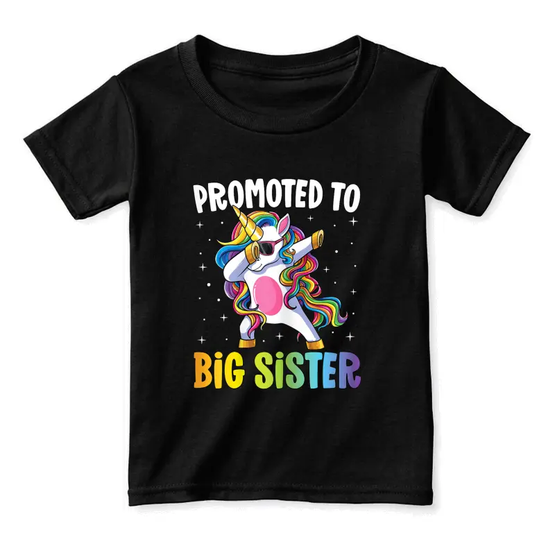 Promoted To Big Sister Girls Dabbing Unicorn Older Sister Toddler Staple T-Shirt