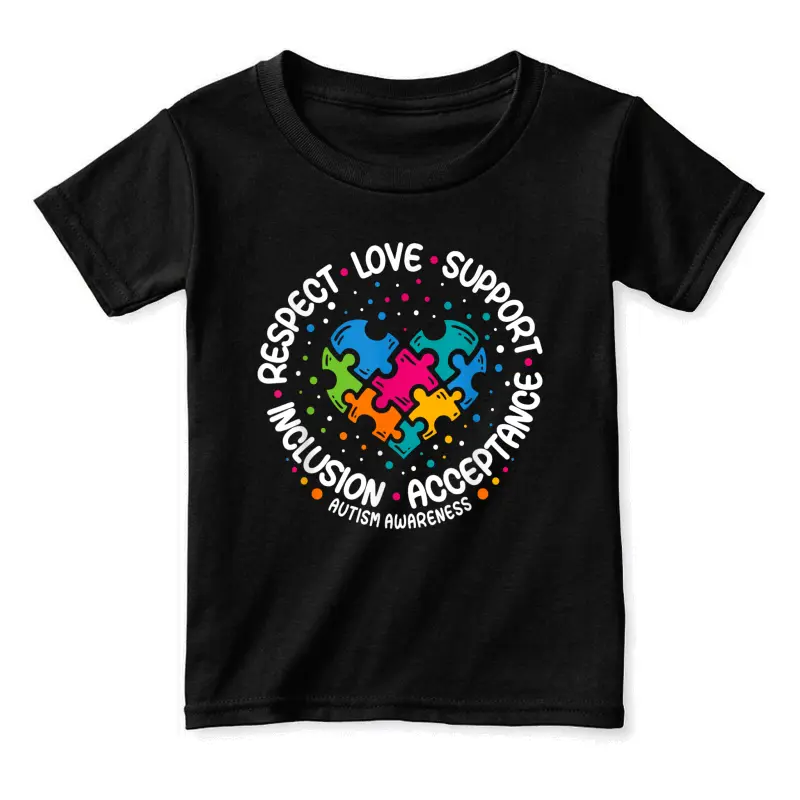 Autism Awareness Respect Love Support Blue Autism Toddler Staple T-Shirt