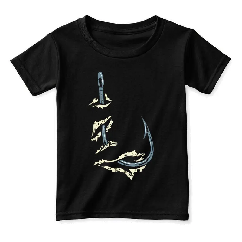 Fish Hook Cool Fishing Fisher Fisherman Angler Men Women Dad Toddler Staple T-Shirt