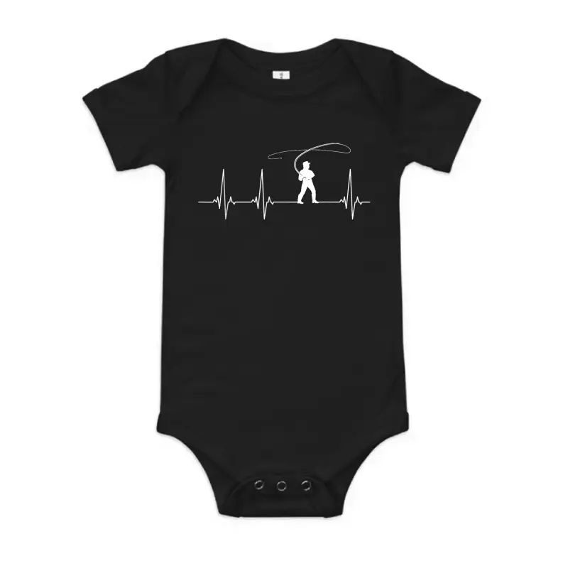 Fly Fishing Heartbeat Baby Onesie