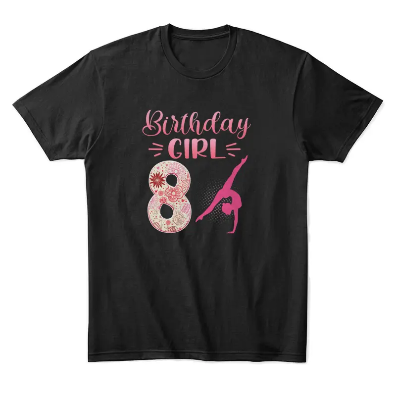 8Th Birthday Girl Gymnastics Rainbow Gymnast 8 Years Old Unisex Staple T-Shirt