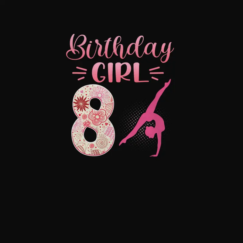8Th Birthday Girl Gymnastics Rainbow Gymnast 8 Years Old Unisex Staple T-Shirt